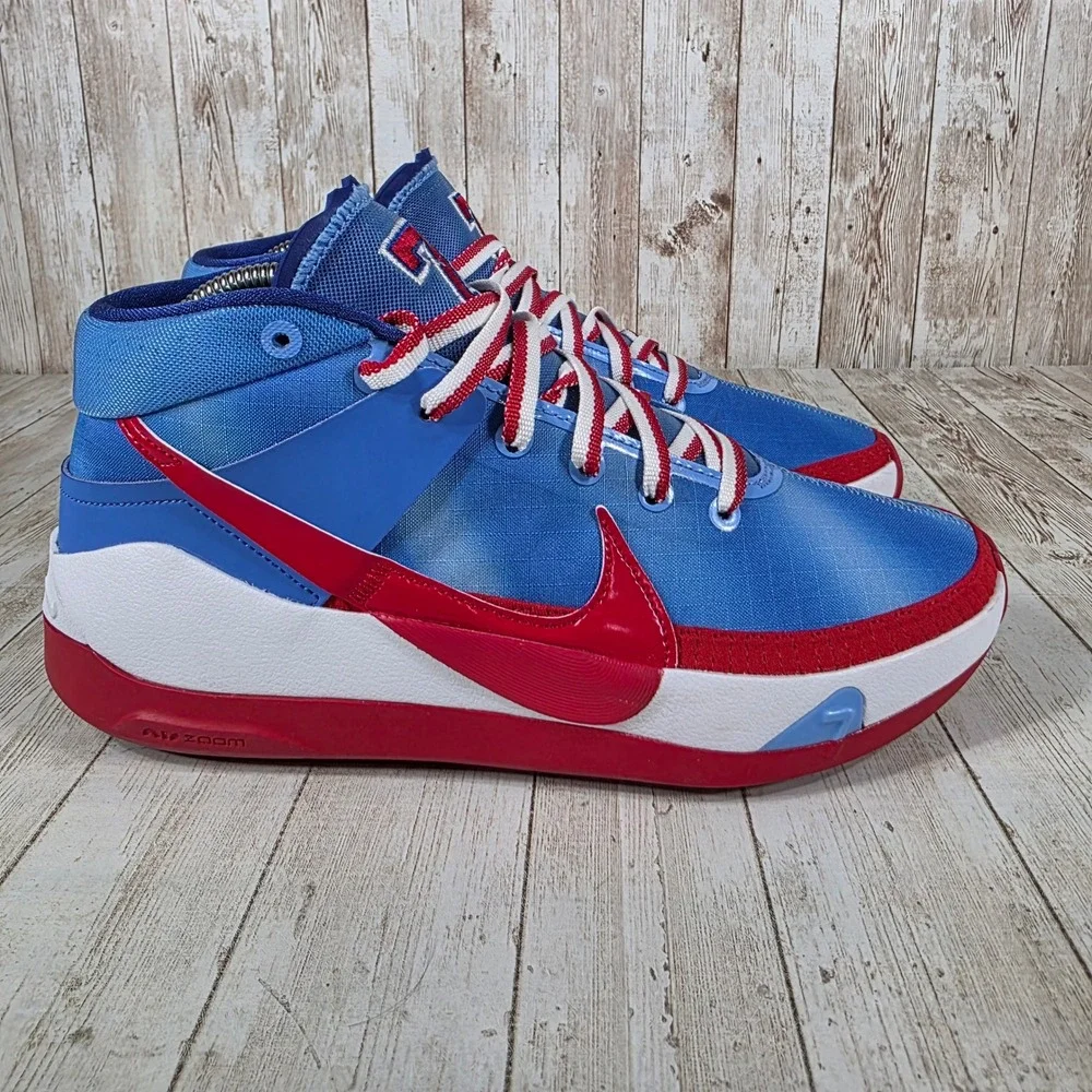 Nike KD13 Kevin Durant Basketball Shoes‎ Blue Red Mens Size 8 DC0009-400